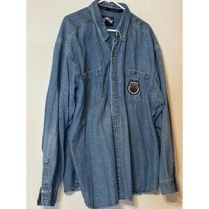 Harley Davidson HD Men’s Denim Jean Button long Sleeve Shirt Size 3XL Big Man